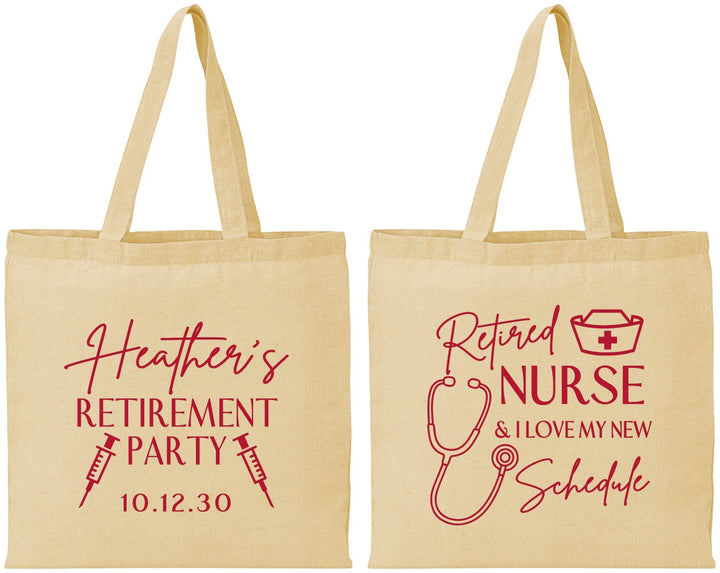 Personalized Retirement Cotton Tote Bags - Nurse | 150028