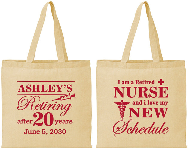 Personalized Retirement Cotton Tote Bags - Nurse | 150029