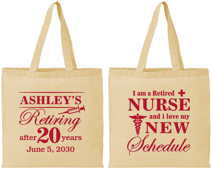Personalized Retirement Cotton Tote Bags - Nurse | 150029