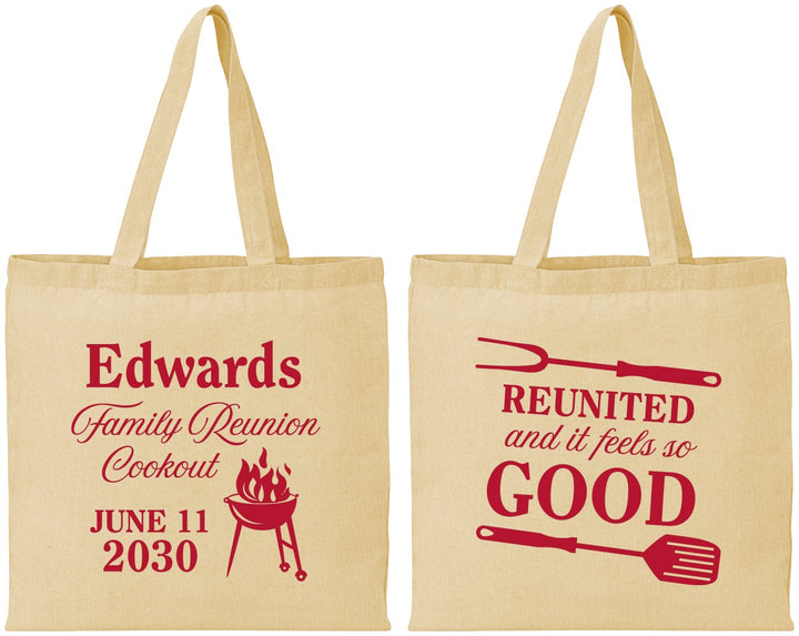 Personalized Family Reunion Cotton Tote Bags - Bbq Reunited | 160001