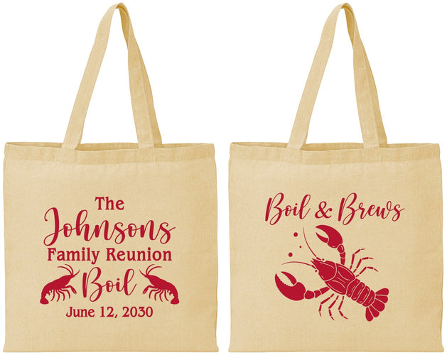 Personalized Family Reunion Cotton Tote Bags - Crawfish Boil | 160005