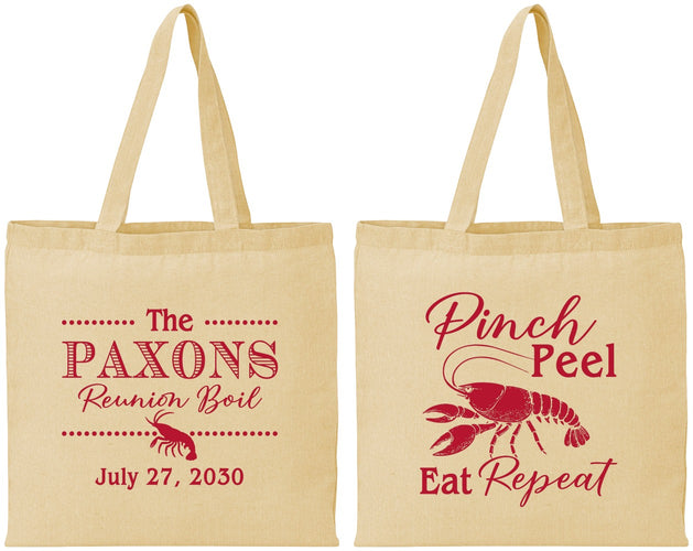 Personalized Family Reunion Cotton Tote Bags - Crawfish Boil | 160006