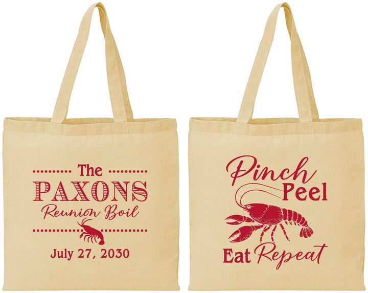 Personalized Family Reunion Cotton Tote Bags - Crawfish Boil | 160006