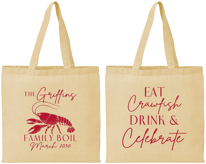 Personalized Family Reunion Cotton Tote Bags - Crawfish Boil | 160007