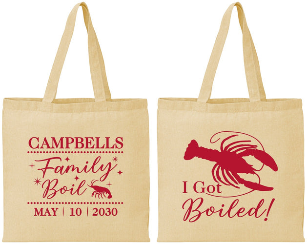 Personalized Family Reunion Cotton Tote Bags - Crawfish Boil | 160008