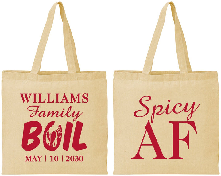 Personalized Family Reunion Cotton Tote Bags - Crawfish Boil | 160009