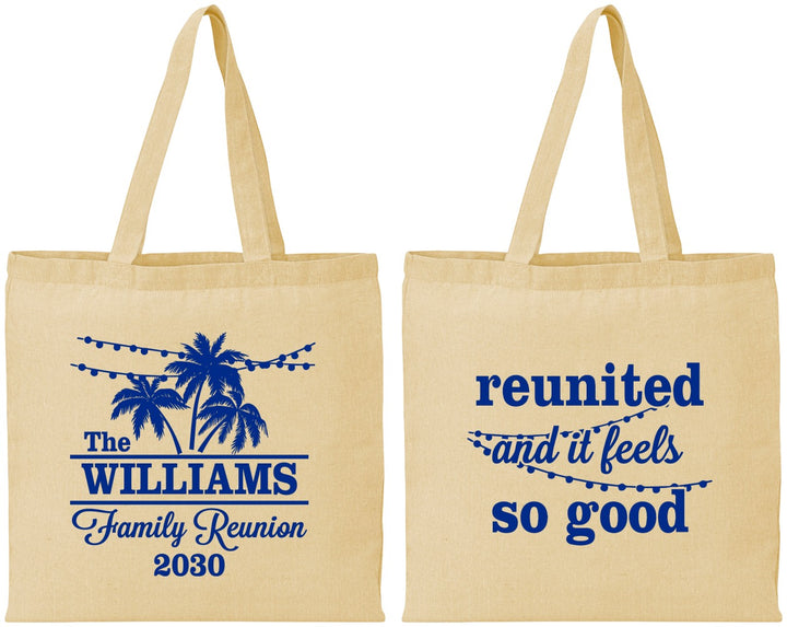 Personalized Family Reunion Cotton Tote Bags - Beach Reunited | 160010