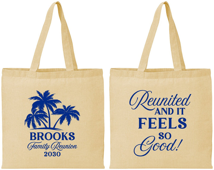 Personalized Family Reunion Cotton Tote Bags - Beach Reunited | 160017