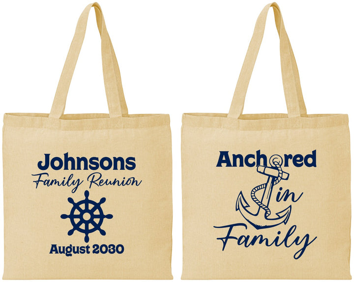 Personalized Family Reunion Cotton Tote Bags - Cruise Nautical | 160020
