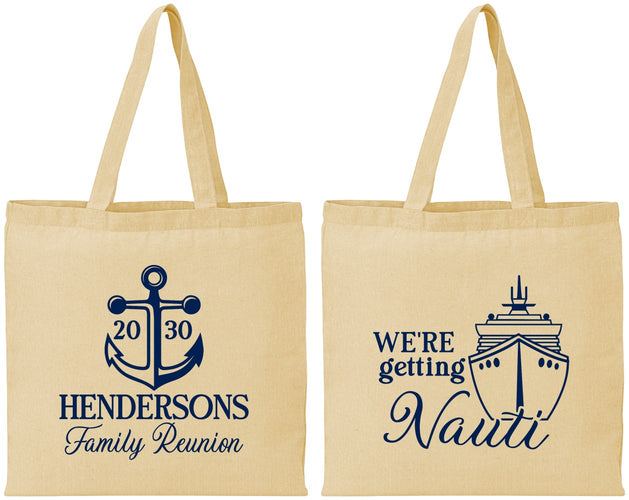 Personalized Family Reunion Cotton Tote Bags - Cruise Nautical | 160021