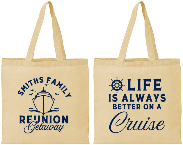 Personalized Family Reunion Cotton Tote Bags - Cruise Nautical | 160022
