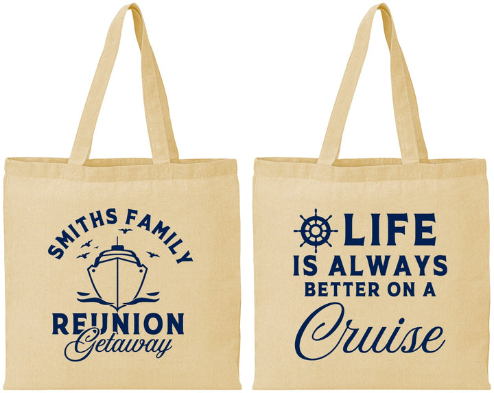 Personalized Family Reunion Cotton Tote Bags - Cruise Nautical | 160022
