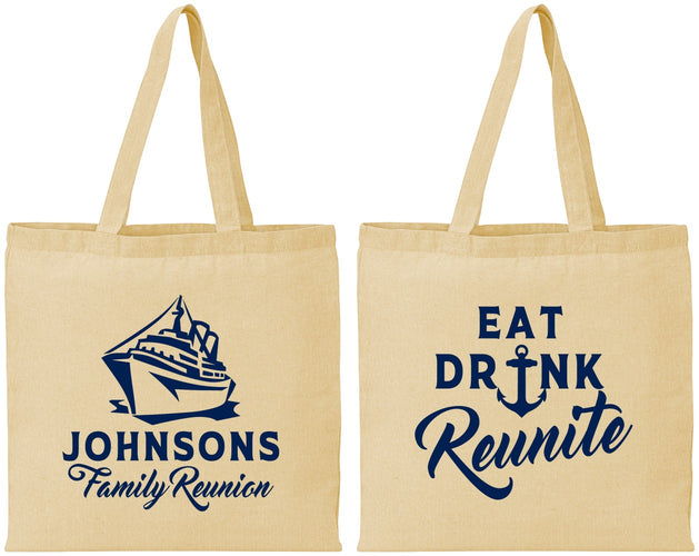 Personalized Family Reunion Cotton Tote Bags - Cruise Nautical | 160023