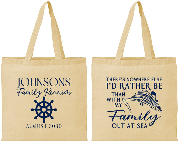 Personalized Family Reunion Cotton Tote Bags - Cruise Nautical | 160024