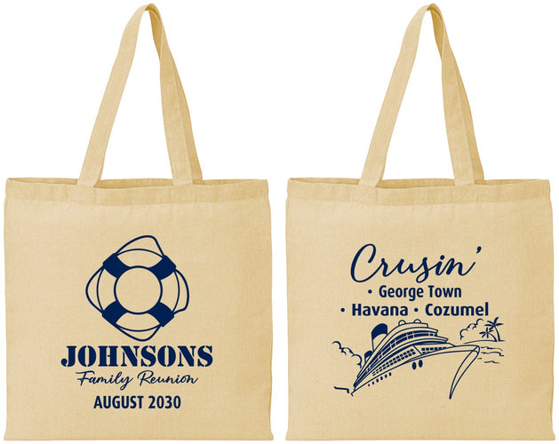Personalized Family Reunion Cotton Tote Bags - Cruise Crusin | 160025