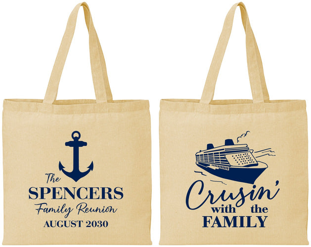 Personalized Family Reunion Cotton Tote Bags - Cruise Crusin | 160026