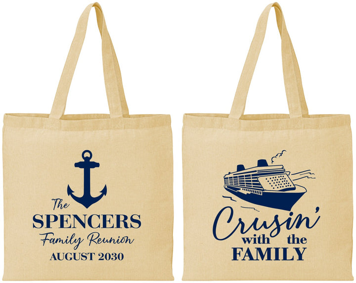 Personalized Family Reunion Cotton Tote Bags - Cruise Crusin | 160026
