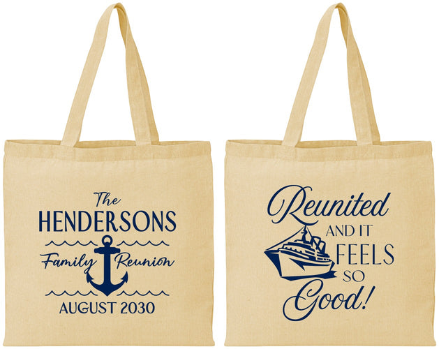 Personalized Family Reunion Cotton Tote Bags - Cruise Anchor | 160027