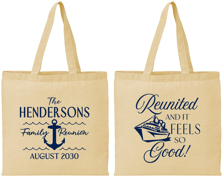 Personalized Family Reunion Cotton Tote Bags - Cruise Anchor | 160027