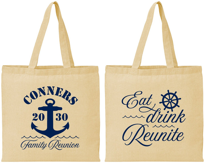 Personalized Family Reunion Cotton Tote Bags - Cruise Anchor | 160028