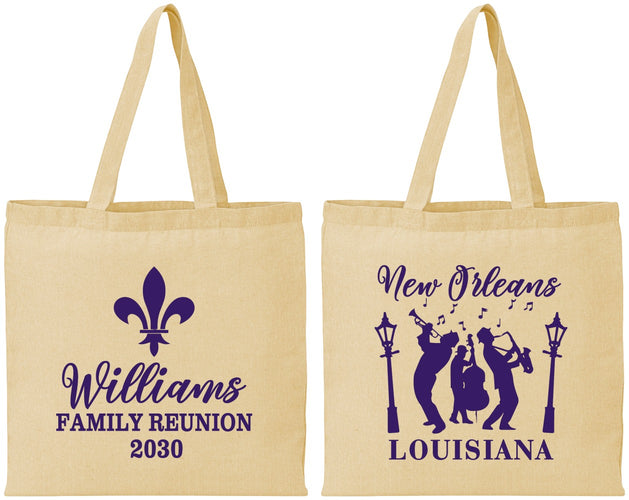 Personalized Family Reunion Cotton Tote Bags - New Orleans | 160030