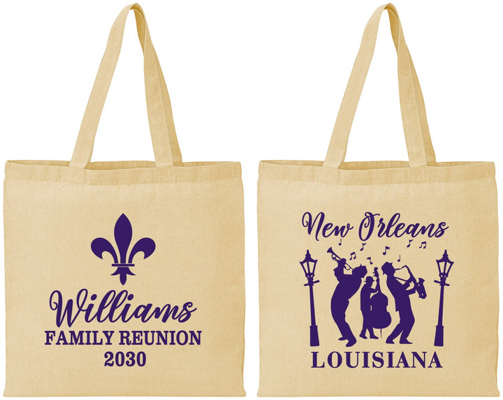 Personalized Family Reunion Cotton Tote Bags - New Orleans | 160030