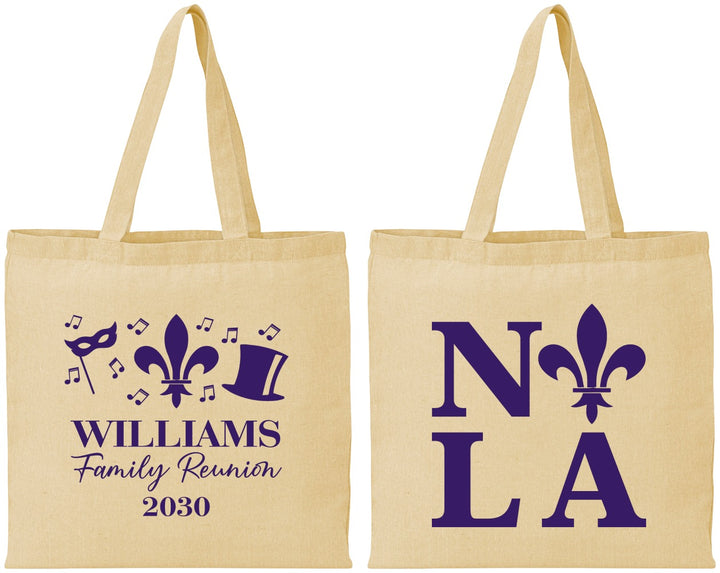 Personalized Family Reunion Cotton Tote Bags - New Orleans | 160031