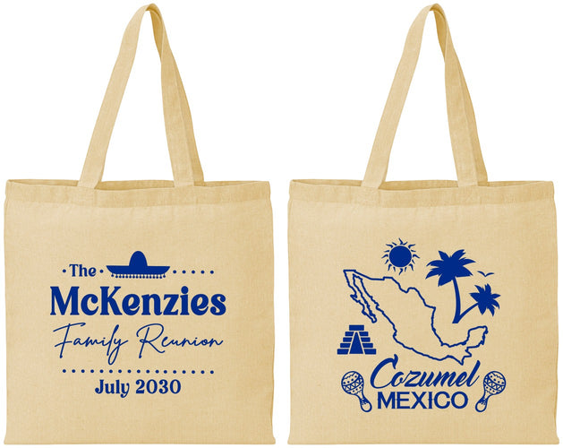 Personalized Family Reunion Cotton Tote Bags - Mexico | 160033