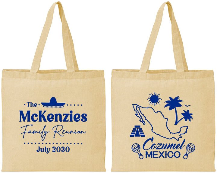 Personalized Family Reunion Cotton Tote Bags - Mexico | 160033