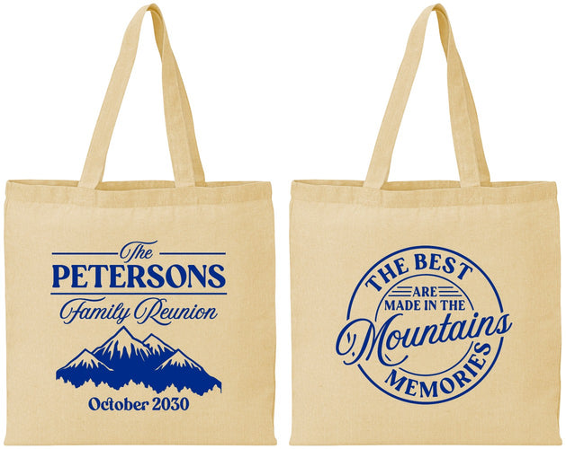 Personalized Family Reunion Cotton Tote Bags - Mountains | 160043