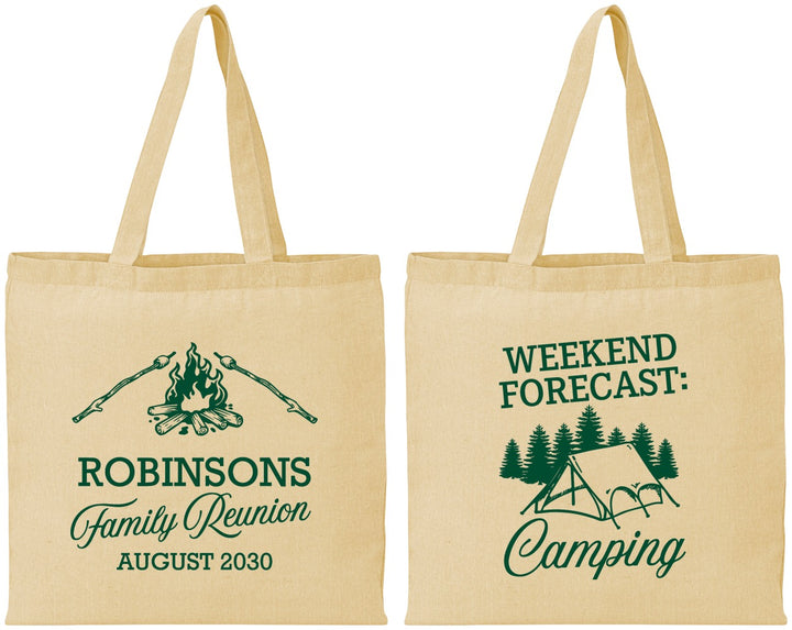 Personalized Family Reunion Cotton Tote Bags - Camping | 160044