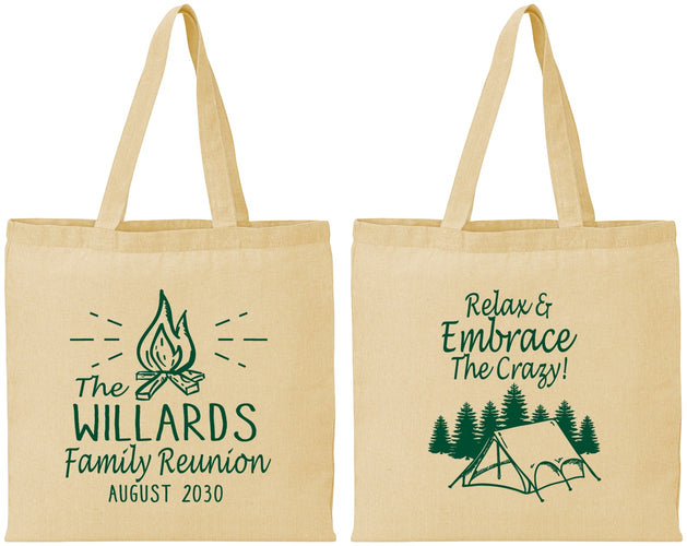 Personalized Family Reunion Cotton Tote Bags - Camping | 160045