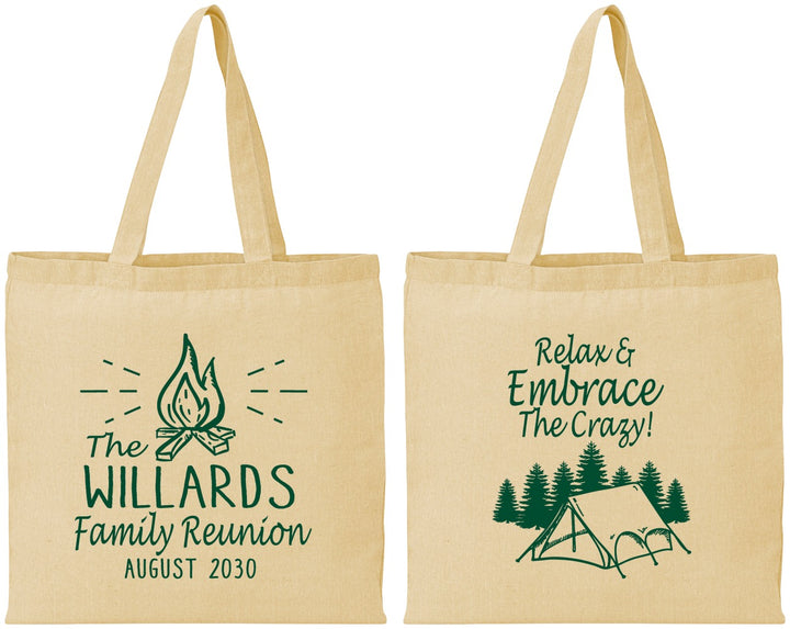 Personalized Family Reunion Cotton Tote Bags - Camping | 160045