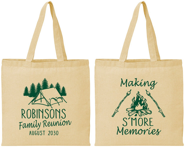 Personalized Family Reunion Cotton Tote Bags - Camping | 160046