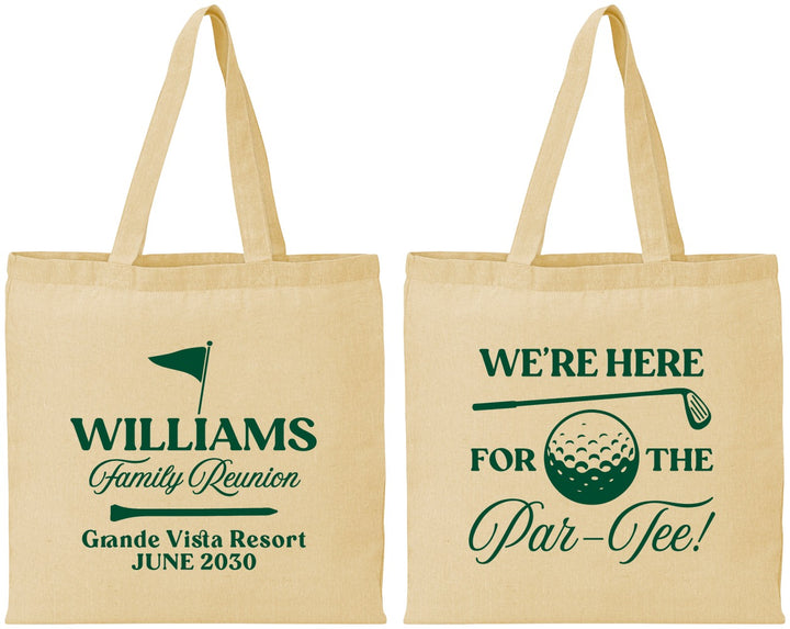 Personalized Family Reunion Cotton Tote Bags - Golf | 160047