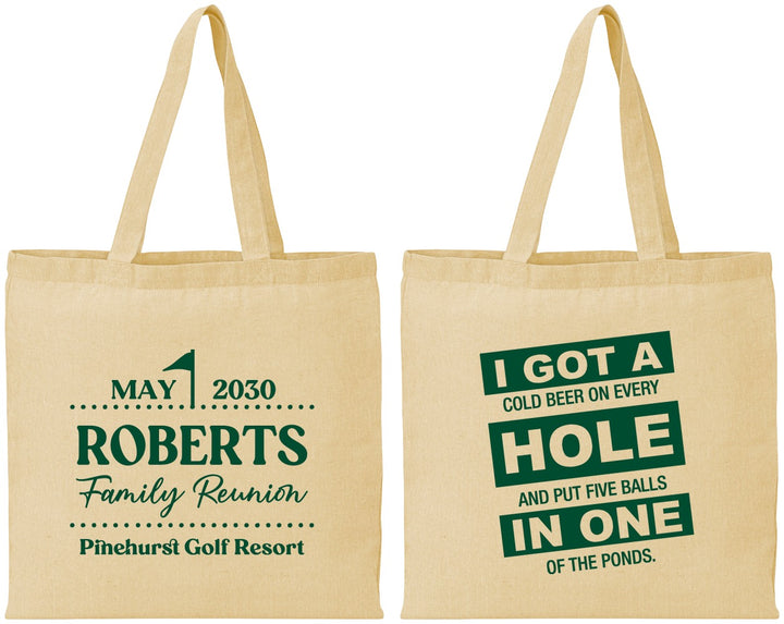 Personalized Family Reunion Cotton Tote Bags - Golf | 160049