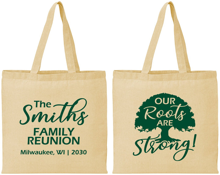 Personalized Family Reunion Cotton Tote Bags - Our Roots Are Strong | 160051