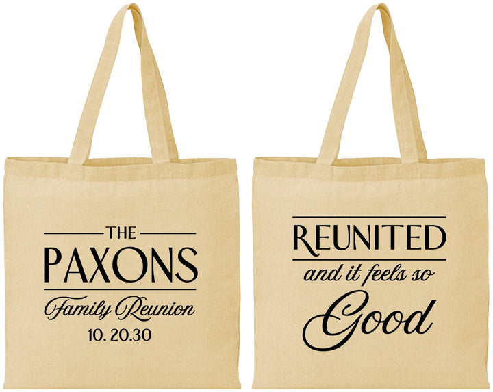 Personalized Family Reunion Cotton Tote Bags - Reunited Feels So Good | 160052