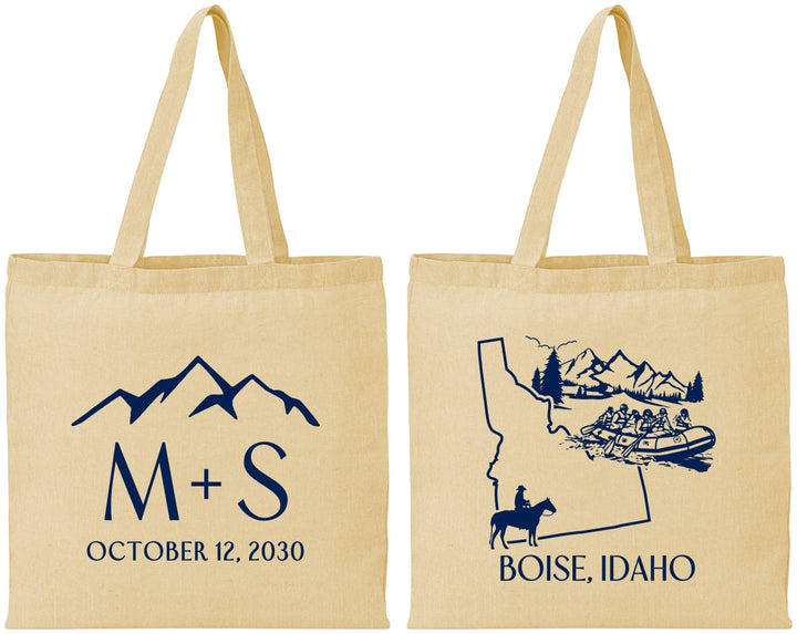 Personalized Wedding Cotton Tote Bags - Idaho | 161