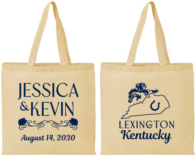 Personalized Wedding Cotton Tote Bags - Kentucky | 166