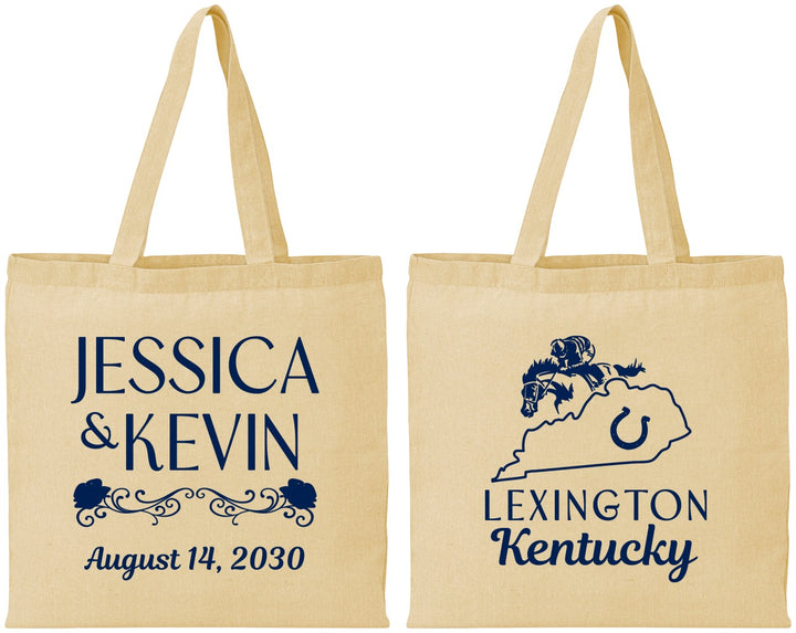 Personalized Wedding Cotton Tote Bags - Kentucky | 166
