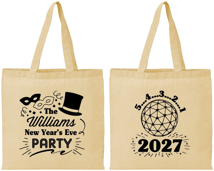 Personalized New Years Cotton Tote Bags - 2027 Ball | 170005
