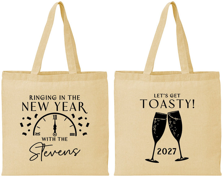 Personalized New Years Cotton Tote Bags - 2027 Toast | 170008
