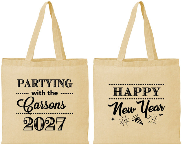 Personalized New Years Cotton Tote Bags - 2027 Nye | 170016