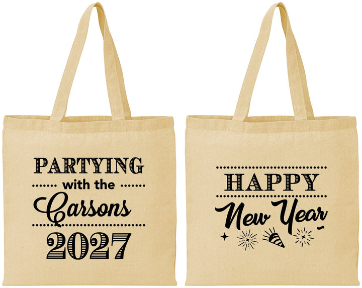 Personalized New Years Cotton Tote Bags - 2027 Nye | 170016