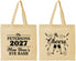 Personalized New Years Cotton Tote Bags - 2027 Cheers | 170017
