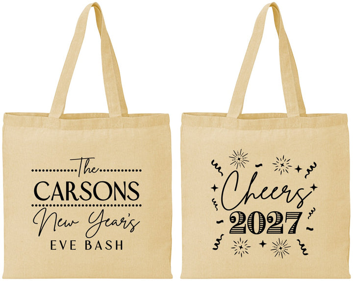 Personalized New Years Cotton Tote Bags - 2027 Cheers | 170018