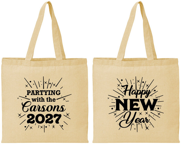 Personalized New Years Cotton Tote Bags - 2027 Nye | 170020