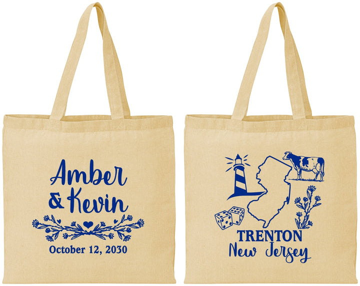 Personalized Wedding Cotton Tote Bags - New Jersey | 179