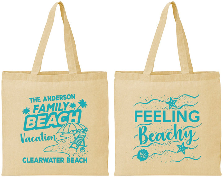 Personalized Family Vacation Cotton Tote Bags - Feeling Beachy | 180002